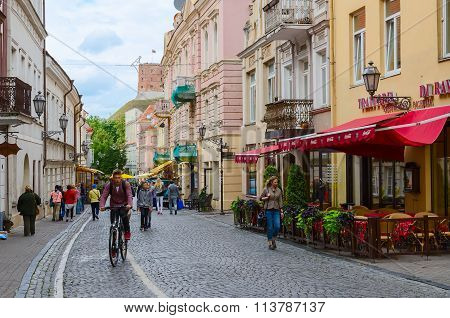 Pilies Street In Vilnius Old Town