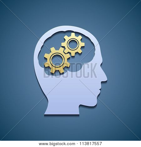 Human Head With Gears.