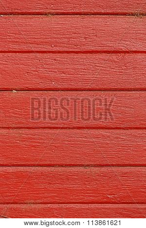 Background of red painted boards