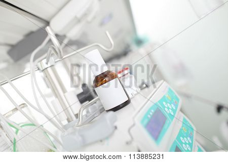 Medicine Vials On The Perfusion Device In Icu