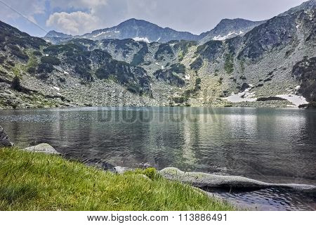 Amazing panorama of Banderishki Chukar Peak and The Fish Lake, Pirin Mountain