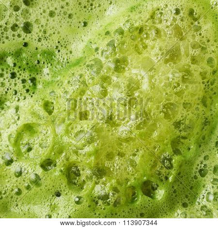 Juice foam close-up shot