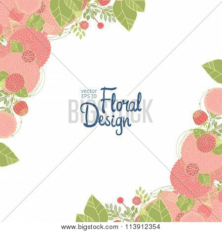 Floral corner and place for text