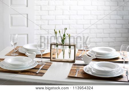 Beautiful table setting with natural eco materials