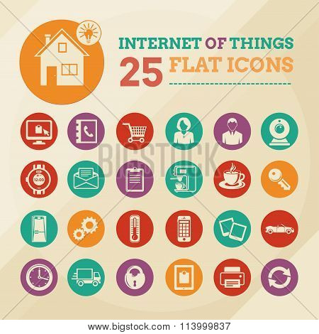 Smart home and internet of things icon set