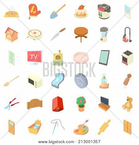 Mixer icons set. Cartoon style of 36 mixer vector icons for web isolated on white background