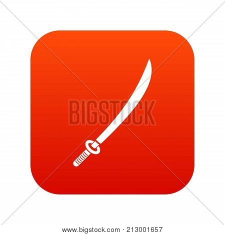 Katana icon digital red for any design isolated on white vector illustration