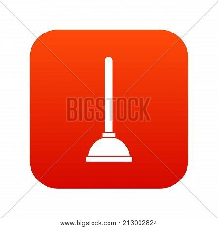 Toilet plunger icon digital red for any design isolated on white vector illustration