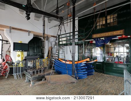 ALKMAAR NETHERLANDS - APRIL 21 2017: Waaggebouw weigh house tower Alkmaar Netherlands