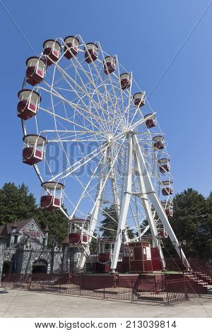 Adler, Sochi, Krasnodar region, Russia - July 17, 2016: Ferris wheel in the park attractions resort town of Adler, Sochi