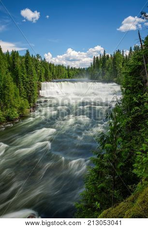 Dawson Falls on the Murtle River in Wells Gray Provincial Park in Canada.