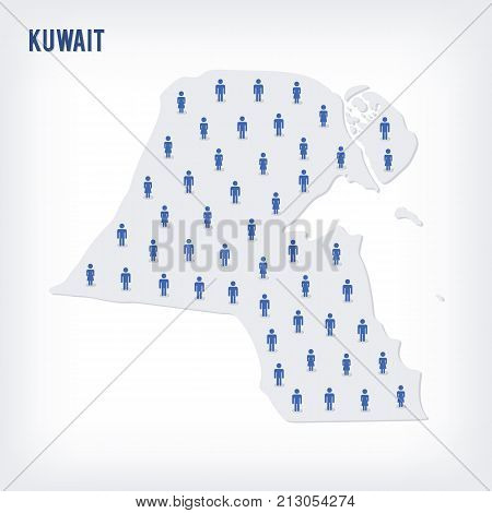 Vector People Map Of Kuwait . The Concept Of Population.