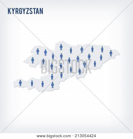 Vector People Map Of Kyrgyzstan . The Concept Of Population.