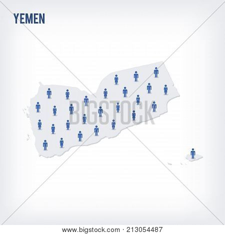 Vector People Map Of Yemen . The Concept Of Population.