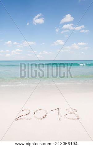 View of nice Christmas and  new year theme  tropical beach