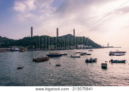 Coal-fired Power Station In Lamma Island, Lamma Island Is A Fishing Village And A Natural Attraction