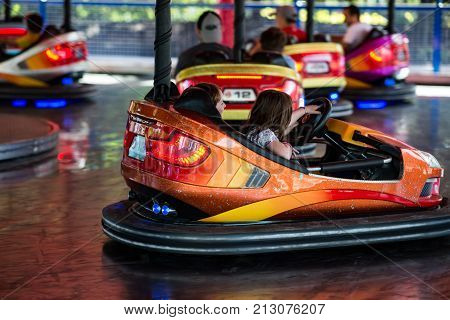 ALLENTOWN, PA - OCTOBER 22: View of Bumper Cars at Dorney Park in Allentown, Pennsylvania