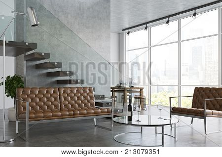 Modern Living Room, Sofa And Table