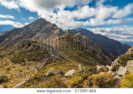 Monte Parteo In The Mountains Of Balagne Region Of Corsica