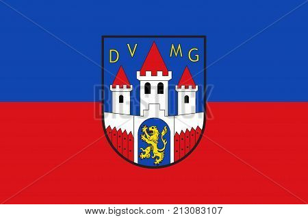 Flag of Jever is the capital of the district of Friesland in Lower Saxony Germany. Vector illustration
