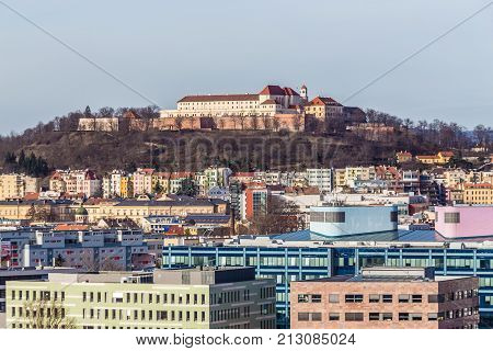 Skyline Of Brno With Spilberk Castle On The Hilltop - Brno Moravia Czech Republic Europe