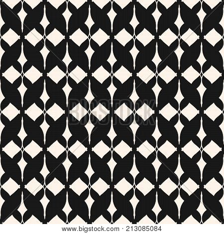 Ornament seamless pattern. Black and white ornamental texture with lattice, mesh, lace. Oriental style abstract monochrome background. Elegant geometric design for prints, fabric, decor. Stock vector