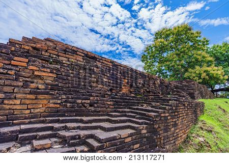 Ancient city wall ruins in Chiang Mai