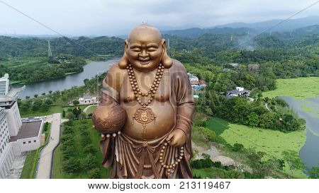 Giant Maitreya statue at Emei Lake in Taiwan