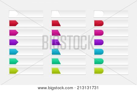 Set of diverse buttons for web design vector.