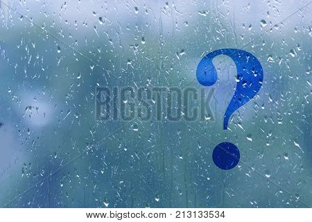 Question Mark On A Window