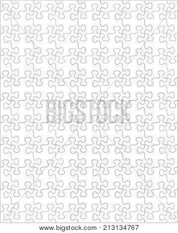 Jigsaw puzzle blank template or cutting guidelines with whimsically shaped pieces and ratio 4 to 5, vertical orientation. For vector mode pieces are easy to separate (every piece is a single shape) and transparent.