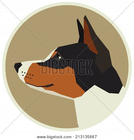 Dog collection Basenji Geometric style Avatar icon round frame