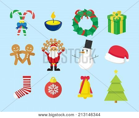 Simple Cute Christmas Vector Graphic Icon Pack