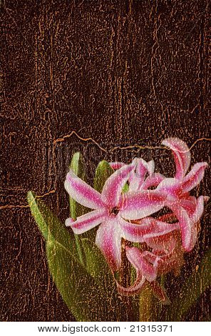 hölzerne Textur mit Blumen