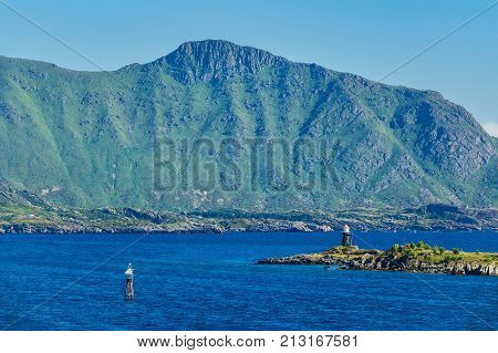 Coast on the Lofoten islands in Norway.