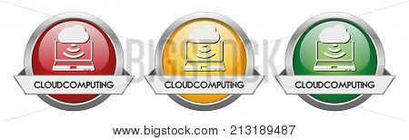 Modern Button Vector Cloudcomputing