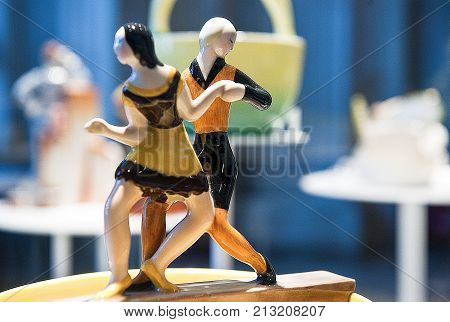 Turin Italy - June 5 2010: The Lenci's ceramics exhibiton in Palazzo Madama museum