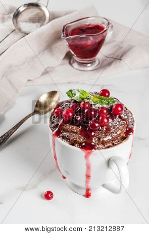 Chocolate Mugcake With Cranberry