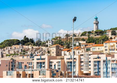 View Of The City Cemetery, Sete, France. Copy Space For Text.