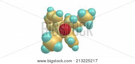 Methadone Molecular Structure Isolated On White