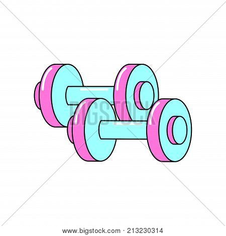 Metal weight of heavy object and equipment theme Isolated design Vector illustration