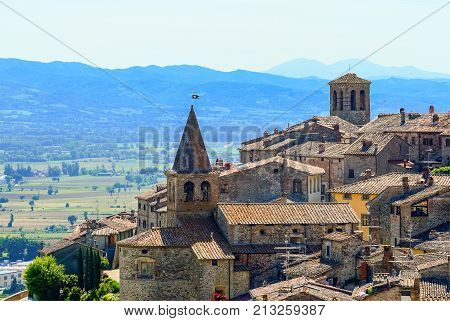 Aerial View Of The Small Town Of Anghiari, Tuscany, Italy