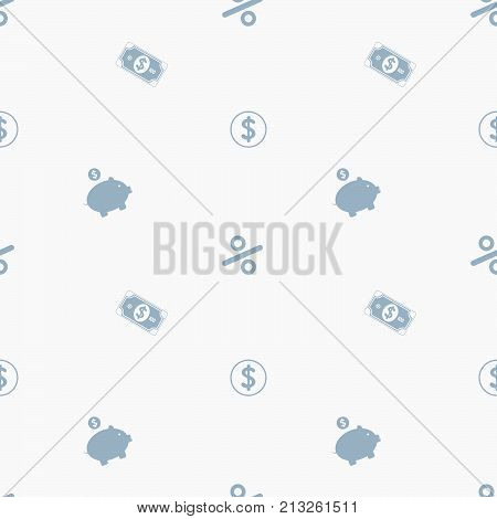 Money And Financial Icons Seamless Monochrome Pattern