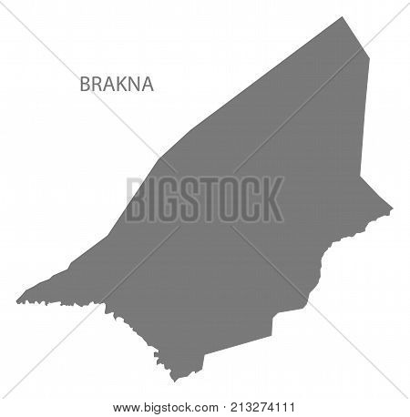 Brakna Map Of Mauritania Grey Illustration Silhouette Shape