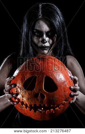 Young Woman With A Skull Makeup