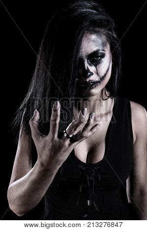 Young Woman With A Skull Makeup
