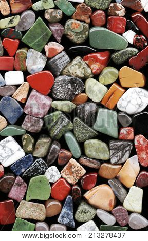 various polished natural mineral stones and gemstones