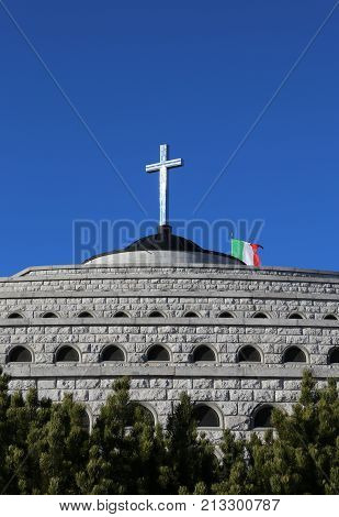 Vicenza, Vi, Italy - December 8, 2015: War Memorial Of First War World Called Ossario Del Monte Grap