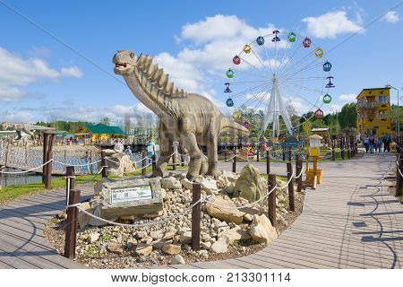 KIROV, RUSSIA - AUGUST 30, 2017: Sculpture of the Amargosaur on a sunny August day