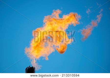 Combustion of associated petroleum gas.
Associated gas, is a form of natural gas which is found with deposits of petroleum.